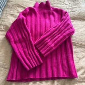 H&M Premium Women's Ribbed Pink pullover Wool warm Sweater